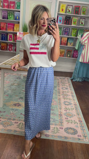 After Hours Polka Dot Midi Skirt