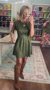 All This Time Mini Dress - Olive
