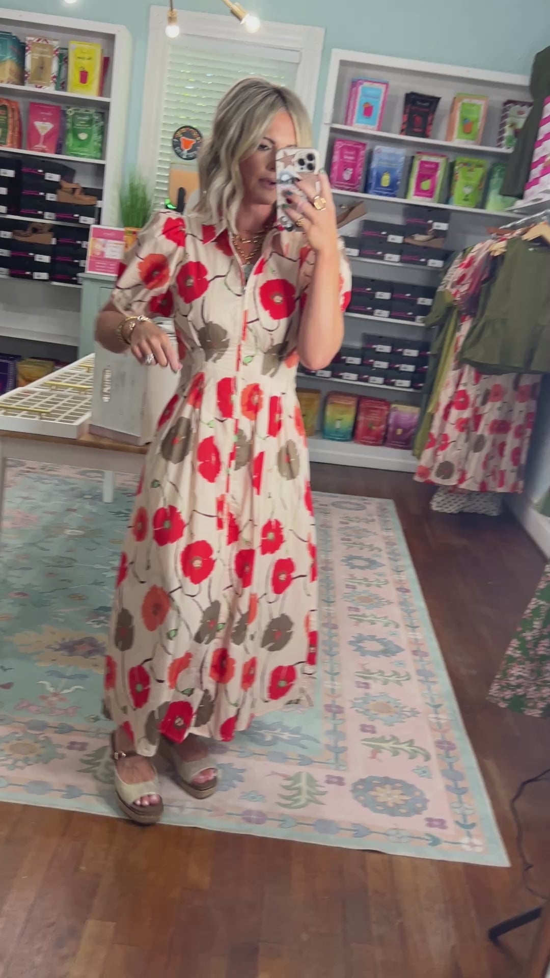 Poppy Garden Midi Dress