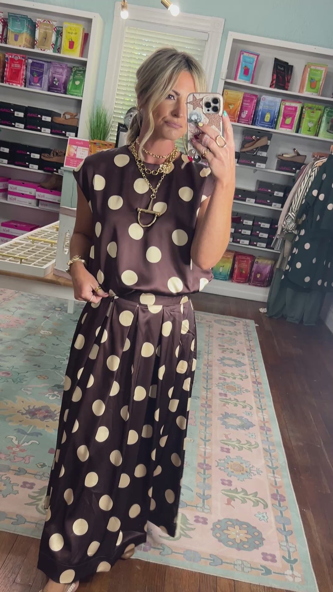 Dot Your Calendar Bubble TOP - Brown