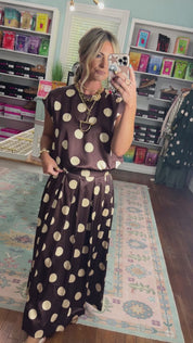 Dot Your Calendar Bubble TOP - Brown