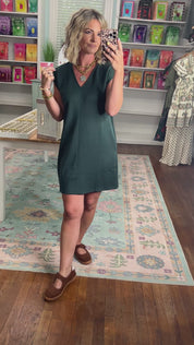 Chic and Simple Mini Dress - Forest