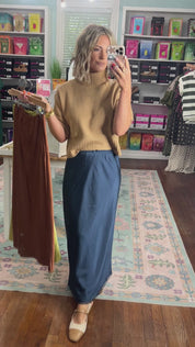 Shared With You Satin Skirt - Chartreuse
