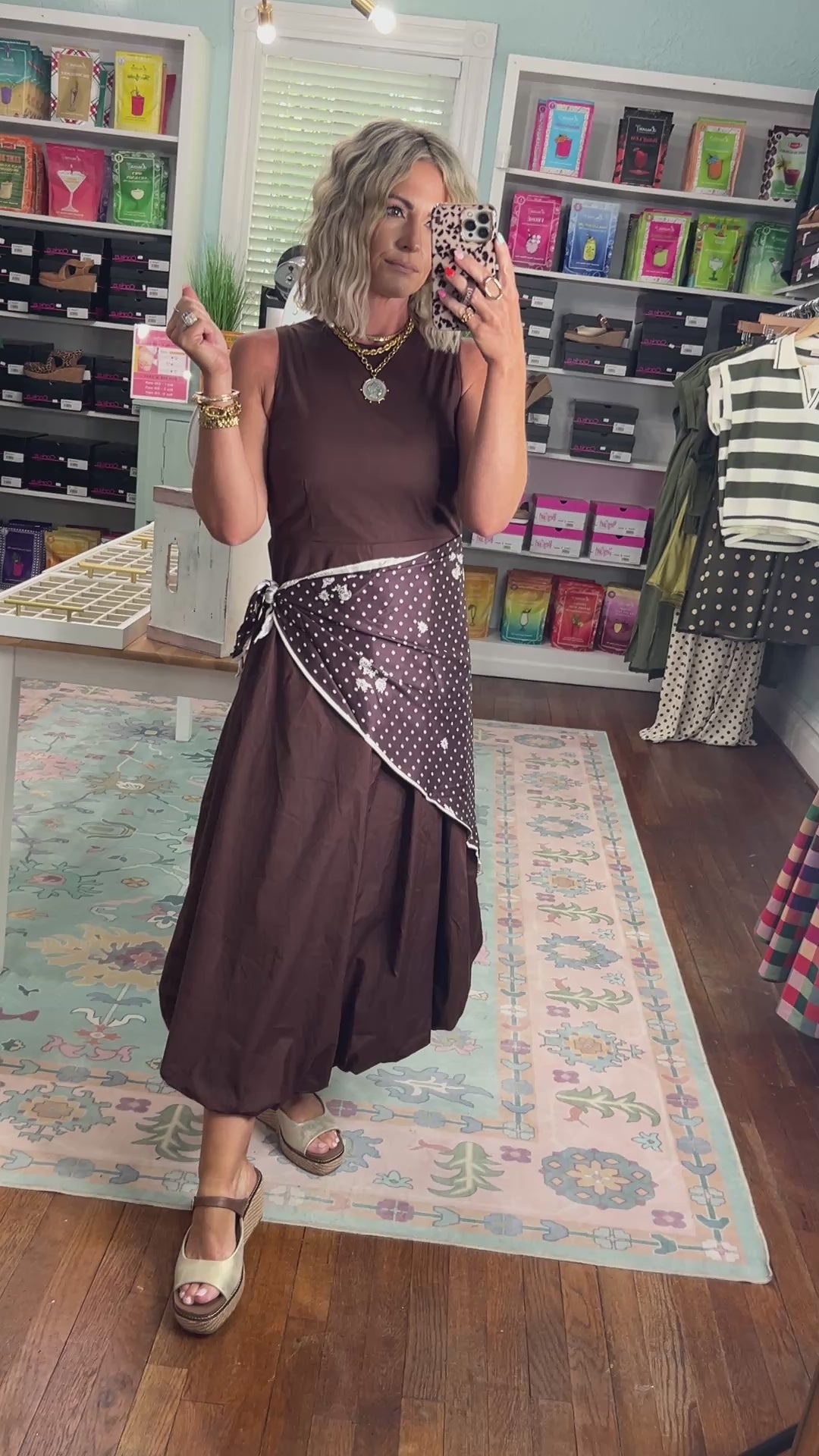Get Their Attention Midi Dress - Brown