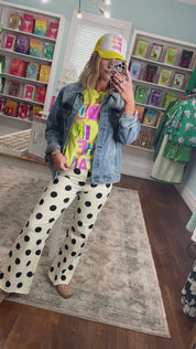 Loving The Dots Stretchy Denim Pants