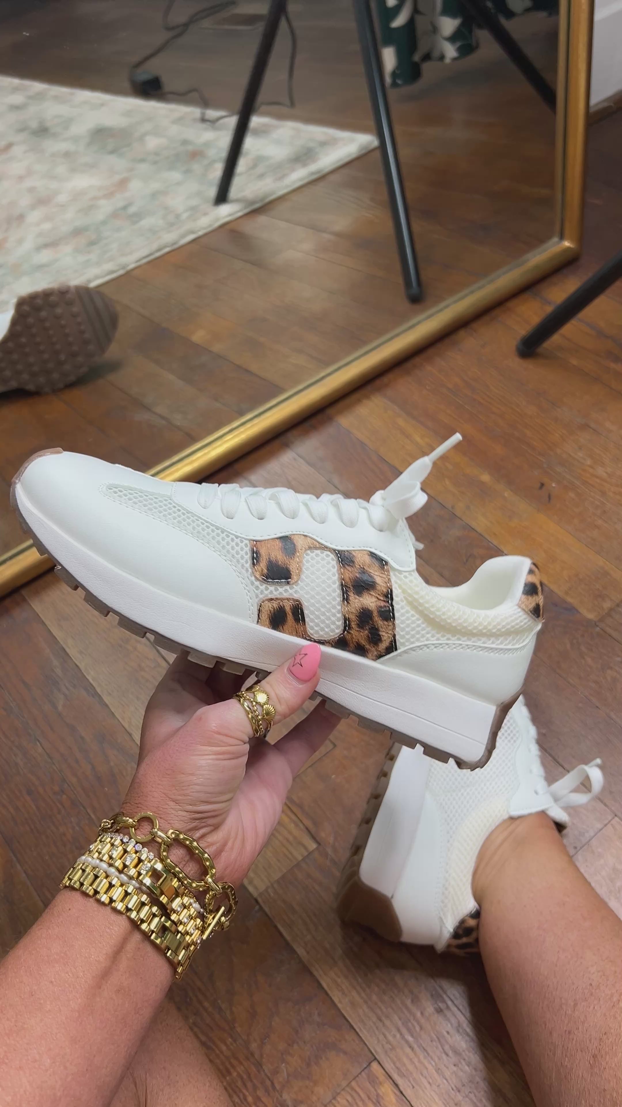 Corkys | No Prob Sneakers - White with Leopard