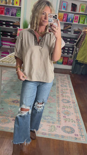 Casual Setting Oversized Top - Mocha