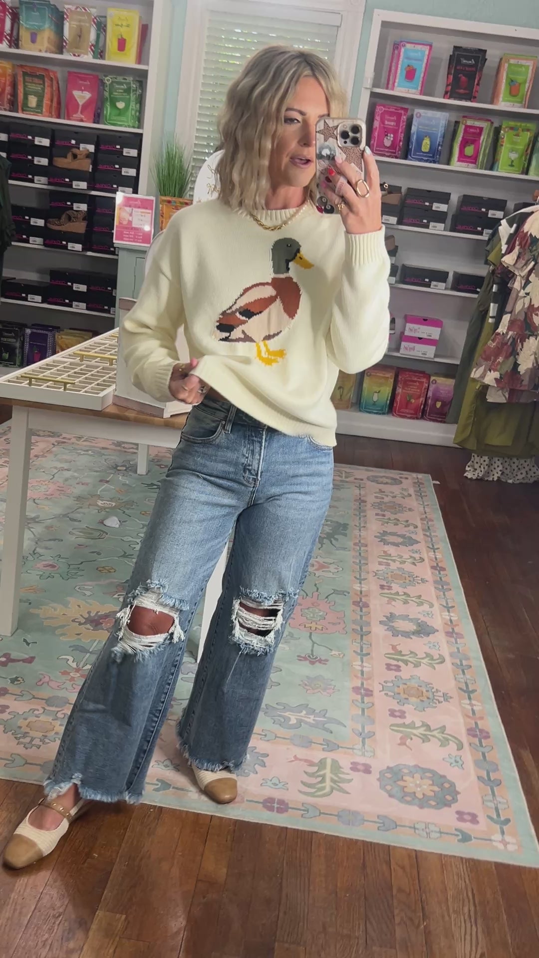 Mallard Moments Knit Sweater - Cream