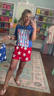 Cosmic Cutie French Terry Shorts - Blue