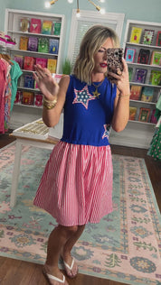 Stars and Sass Mini Dress - Blue