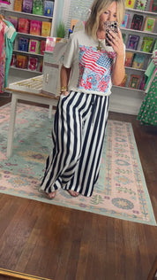 Step By Step Vertical Stripe Pants