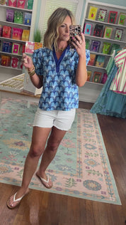 Calling On You Geometric Print Blouse