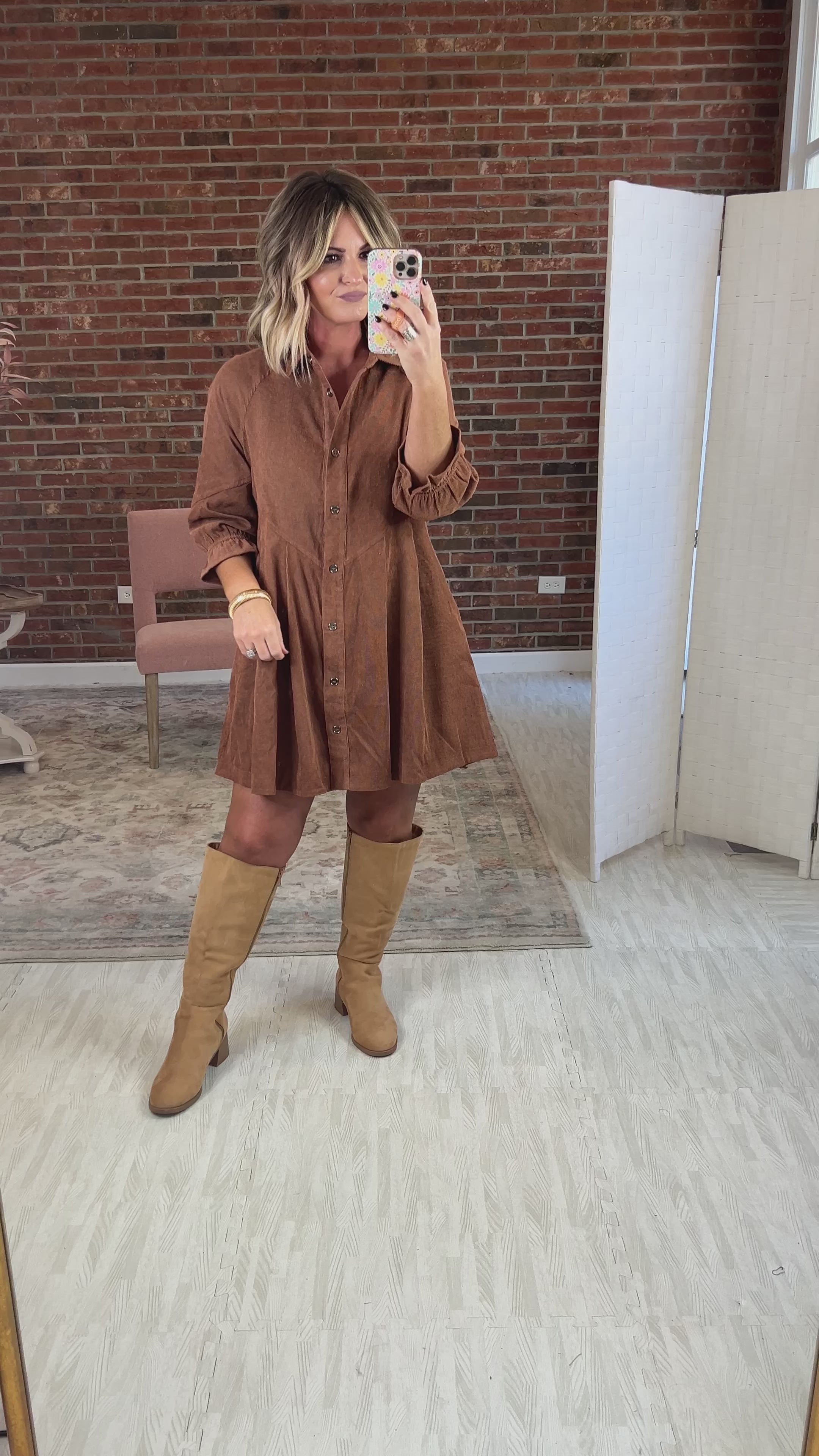 Full of Faith Corduroy Mini Dress