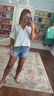 Perfect Score Denim Shorts - Medium Wash