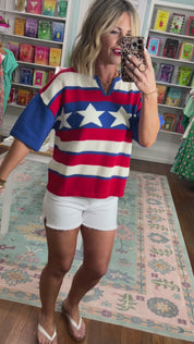 Sweet Freedom Color-block Striped Sweater