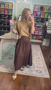 At This Time Drop Waist Midi Skirt