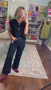 Risen | Tummy Control High Rise Wide Seam Detail Jeans