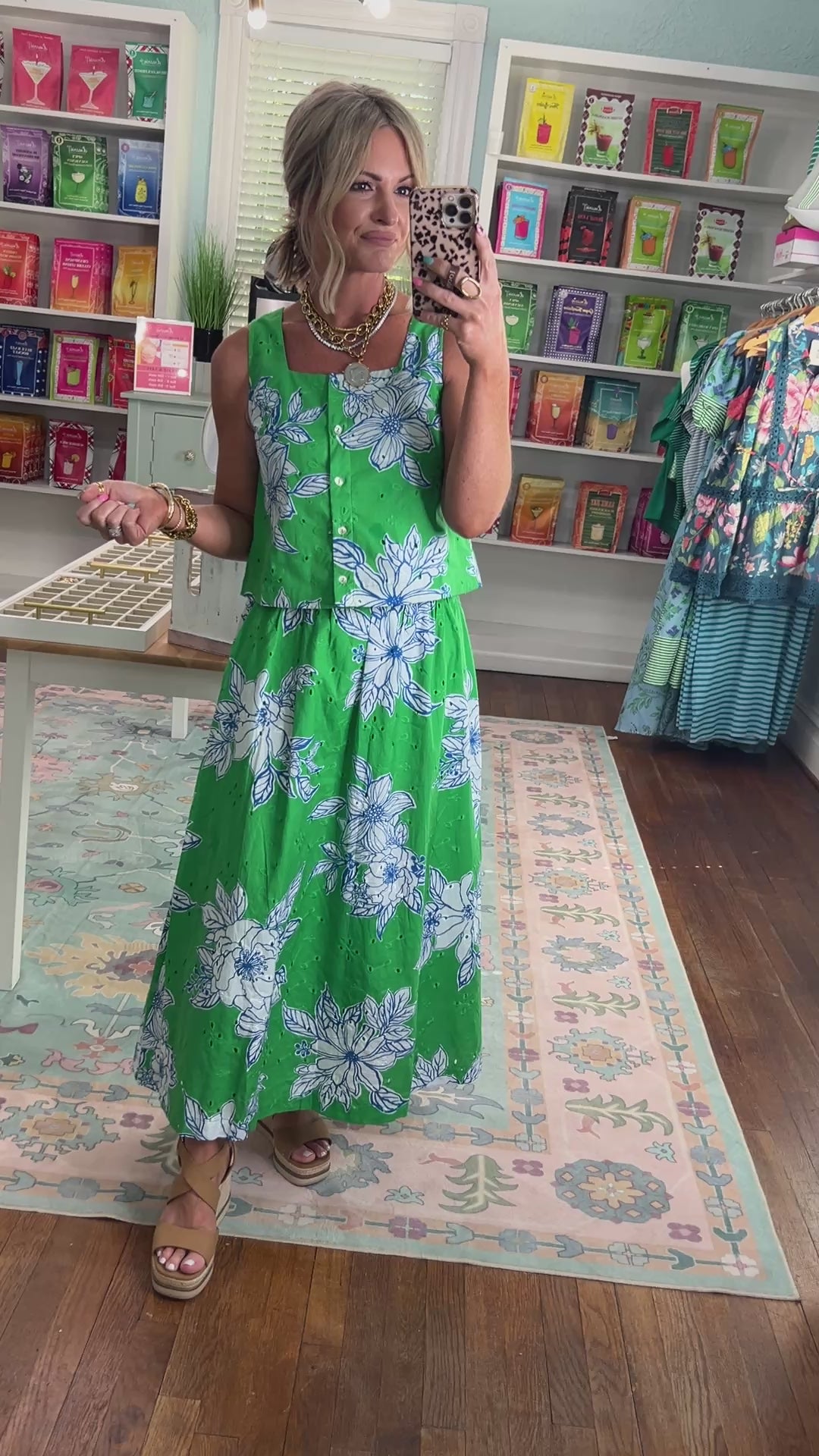 Flower Market MIDI SKIRT - Green