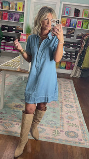 Worth a Second Denim Mini Dress