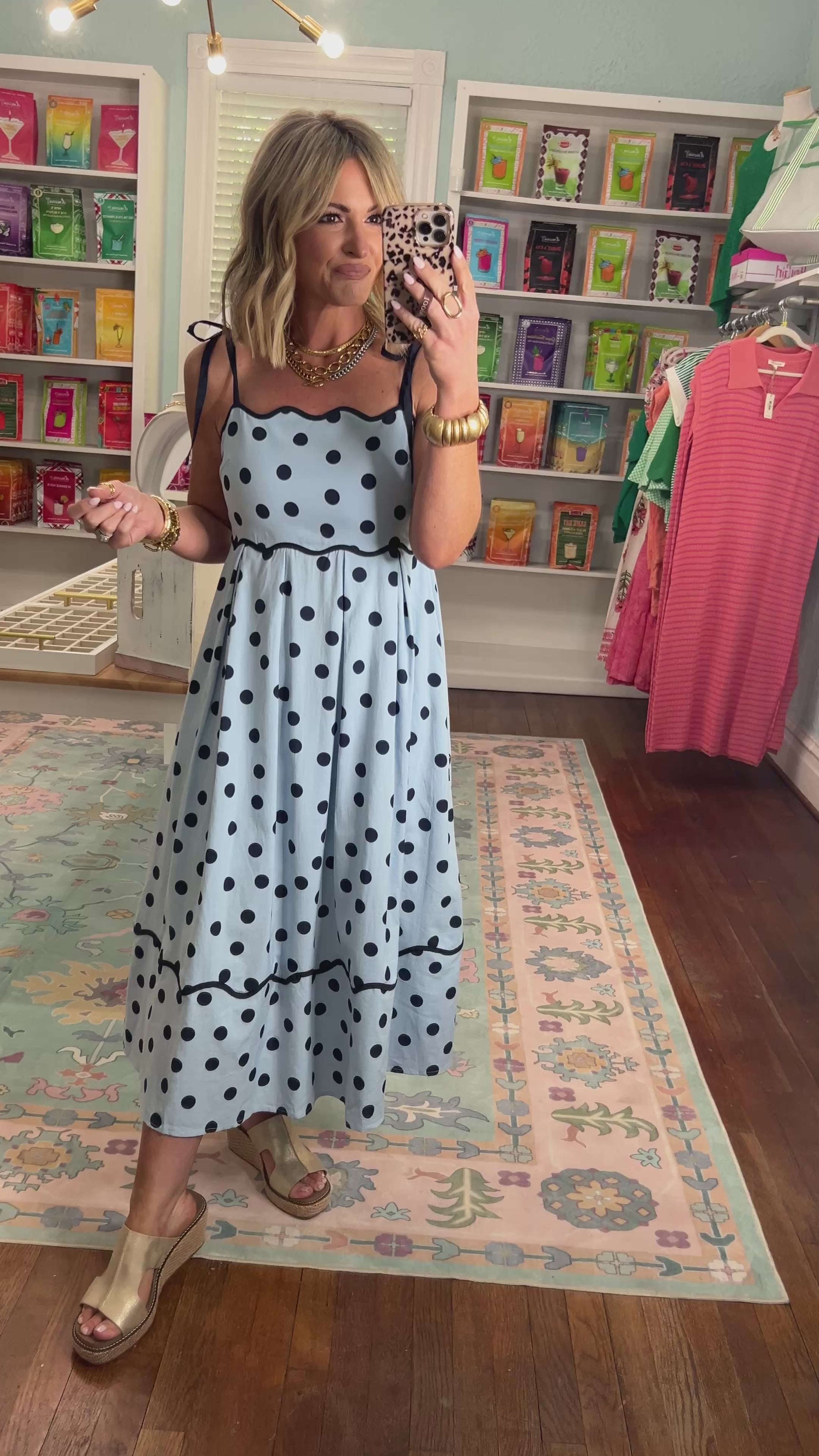 Classic Looks Polka Dot Midi Dress
