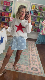 Southern Star Style Oversized Sweater Top - Red