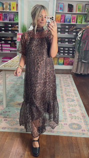 Fierce Elegance Leopard Midi Dress