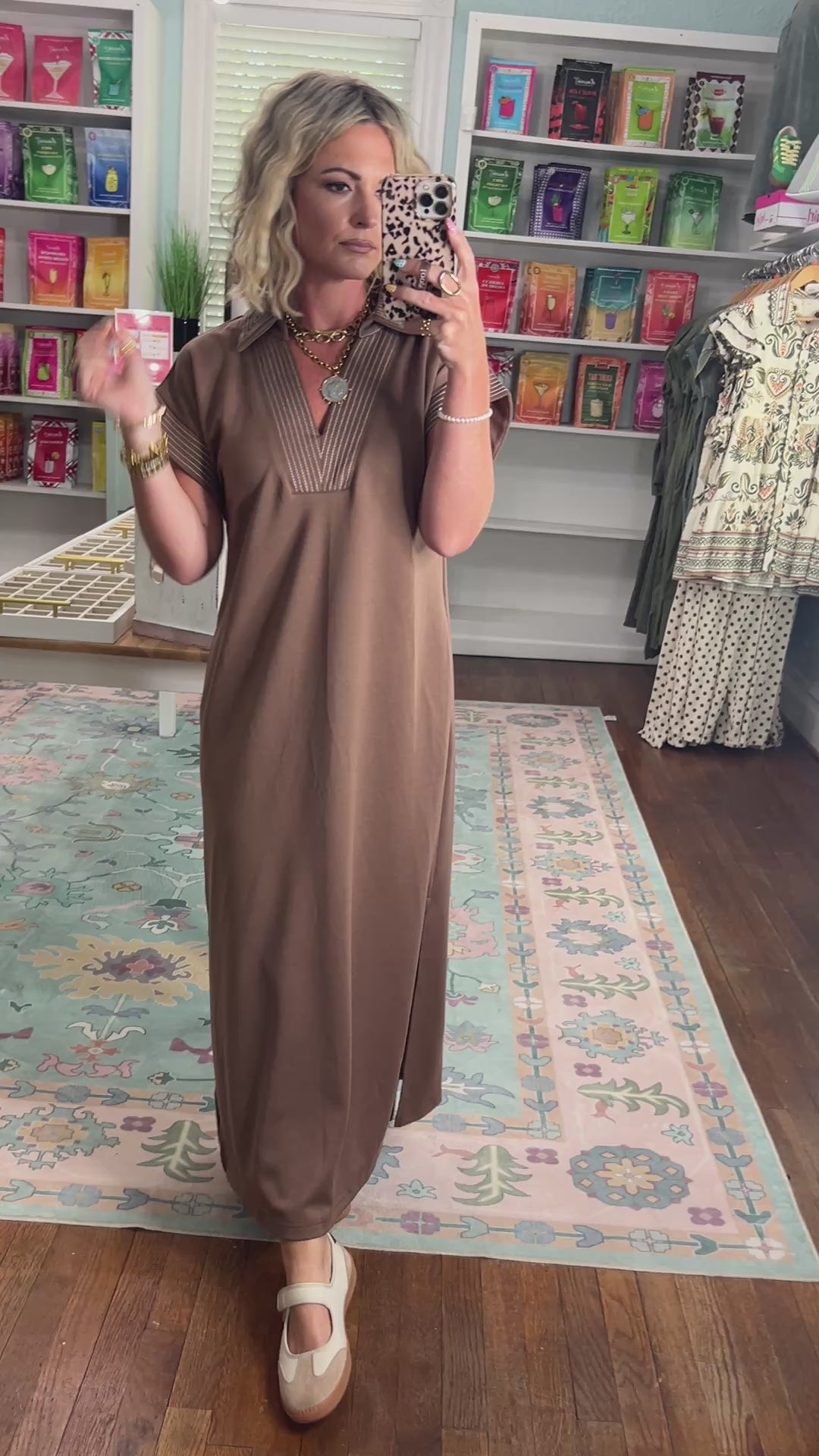 All Set Short Sleeve Midi Dress