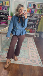 Denim Darling Peplum Top