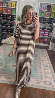 Don't Waste a Moment Midi Dress - Brown