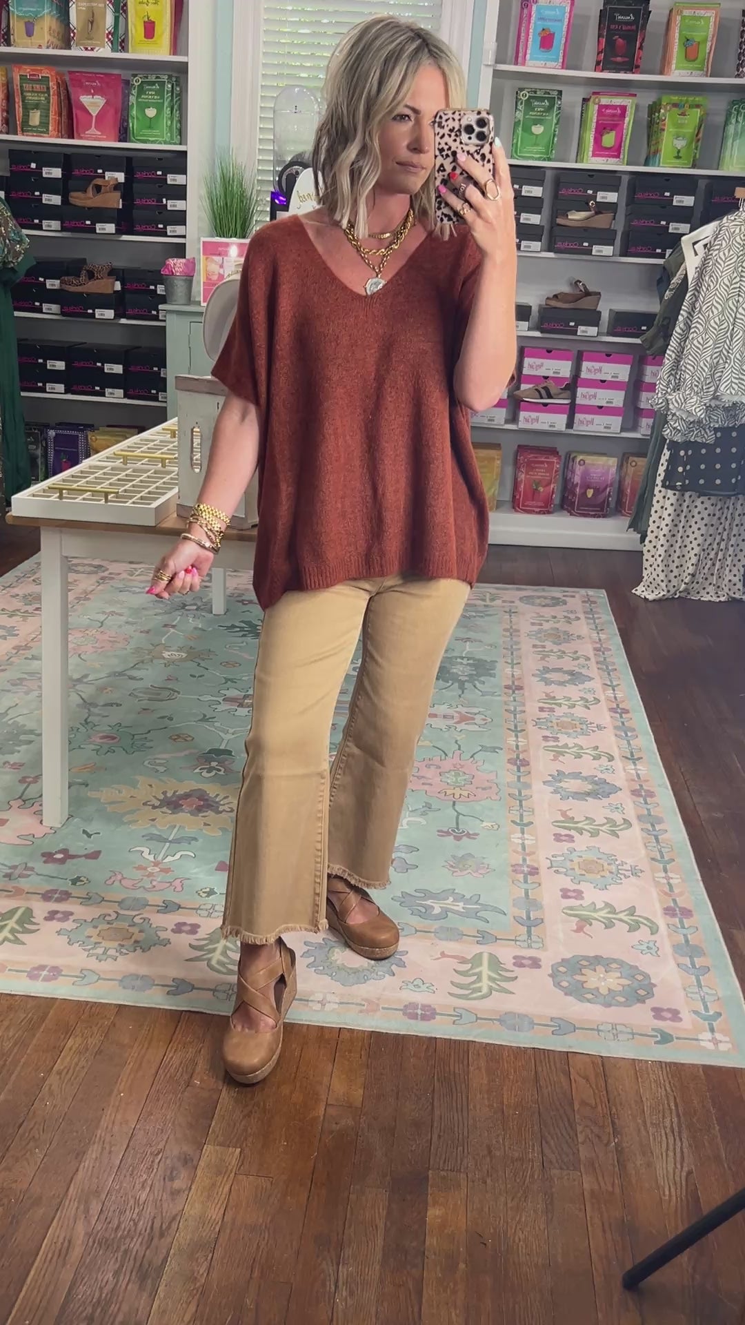 Focus On You Short Sleeve Sweater - Dk. Brown