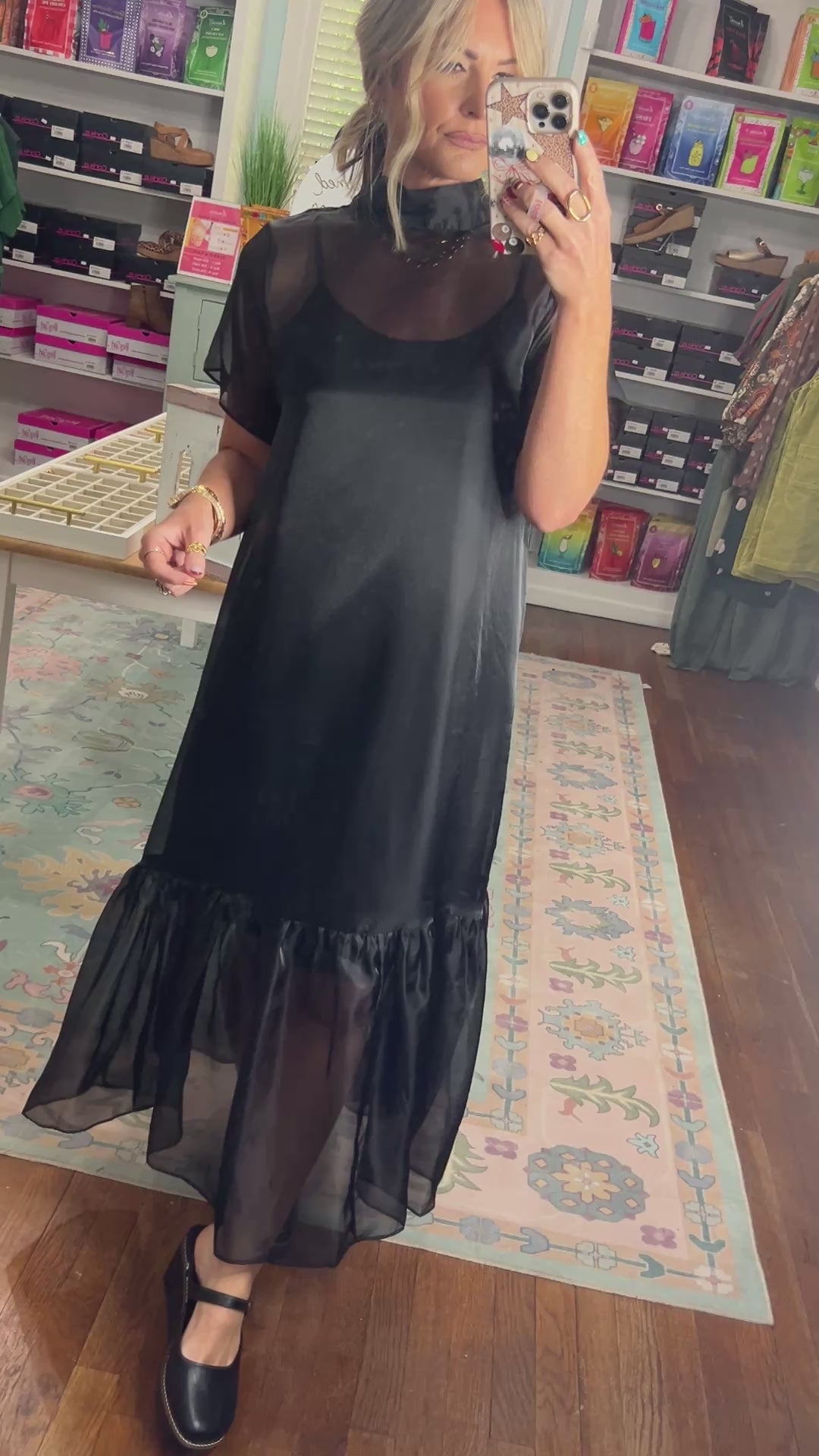 Simply Noir Chiffon Midi Dress