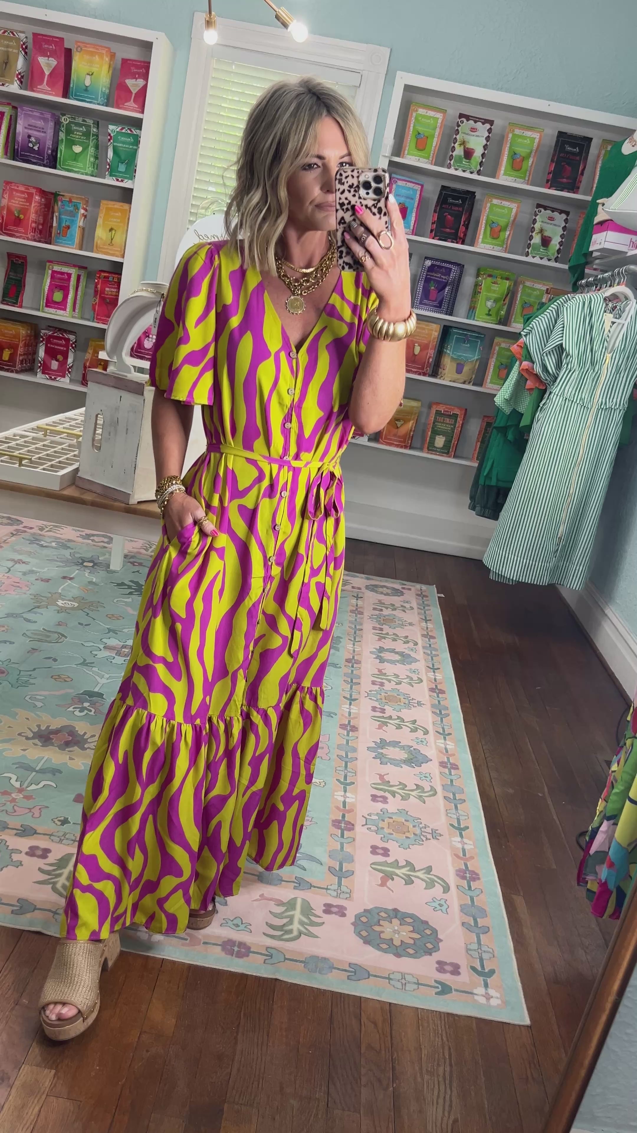 Electric Orchid Midi Dress