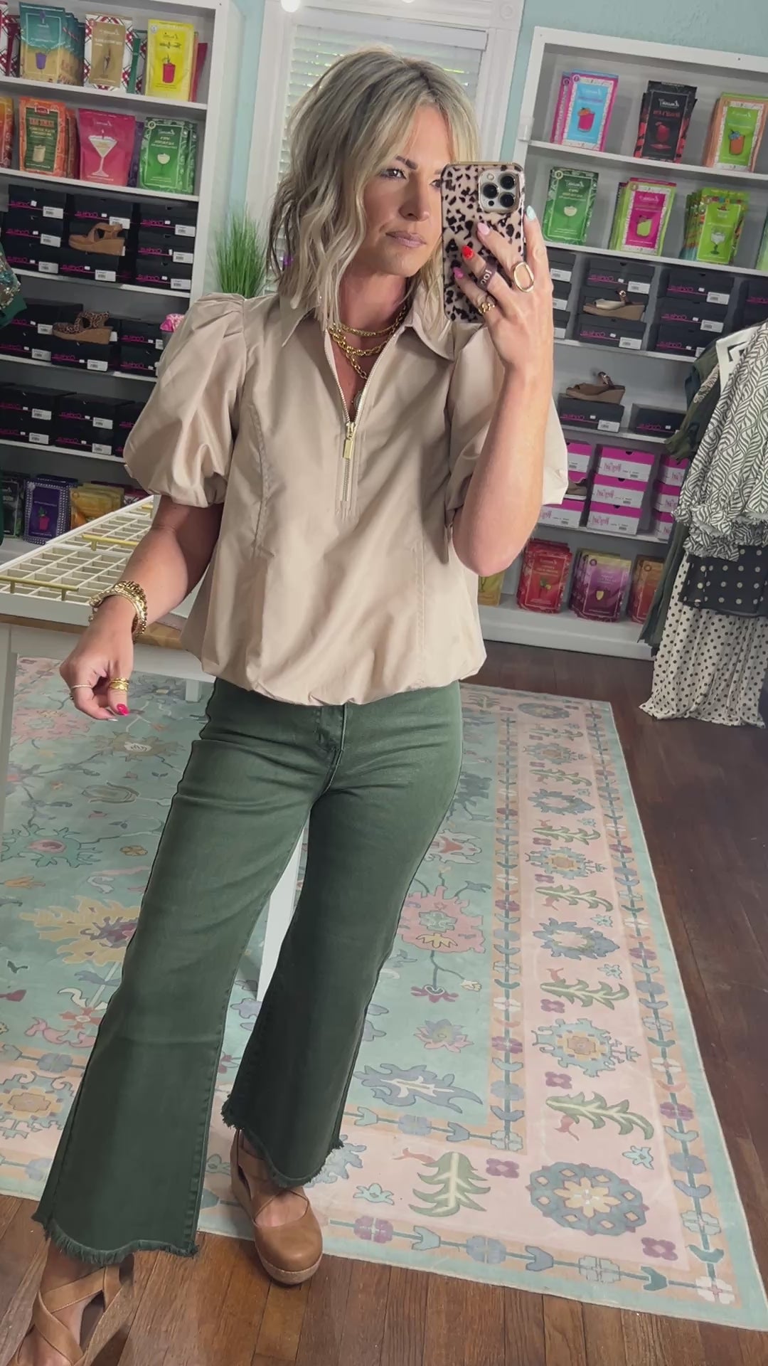 Best Of You Puff Sleeve Top- Hunter Green
