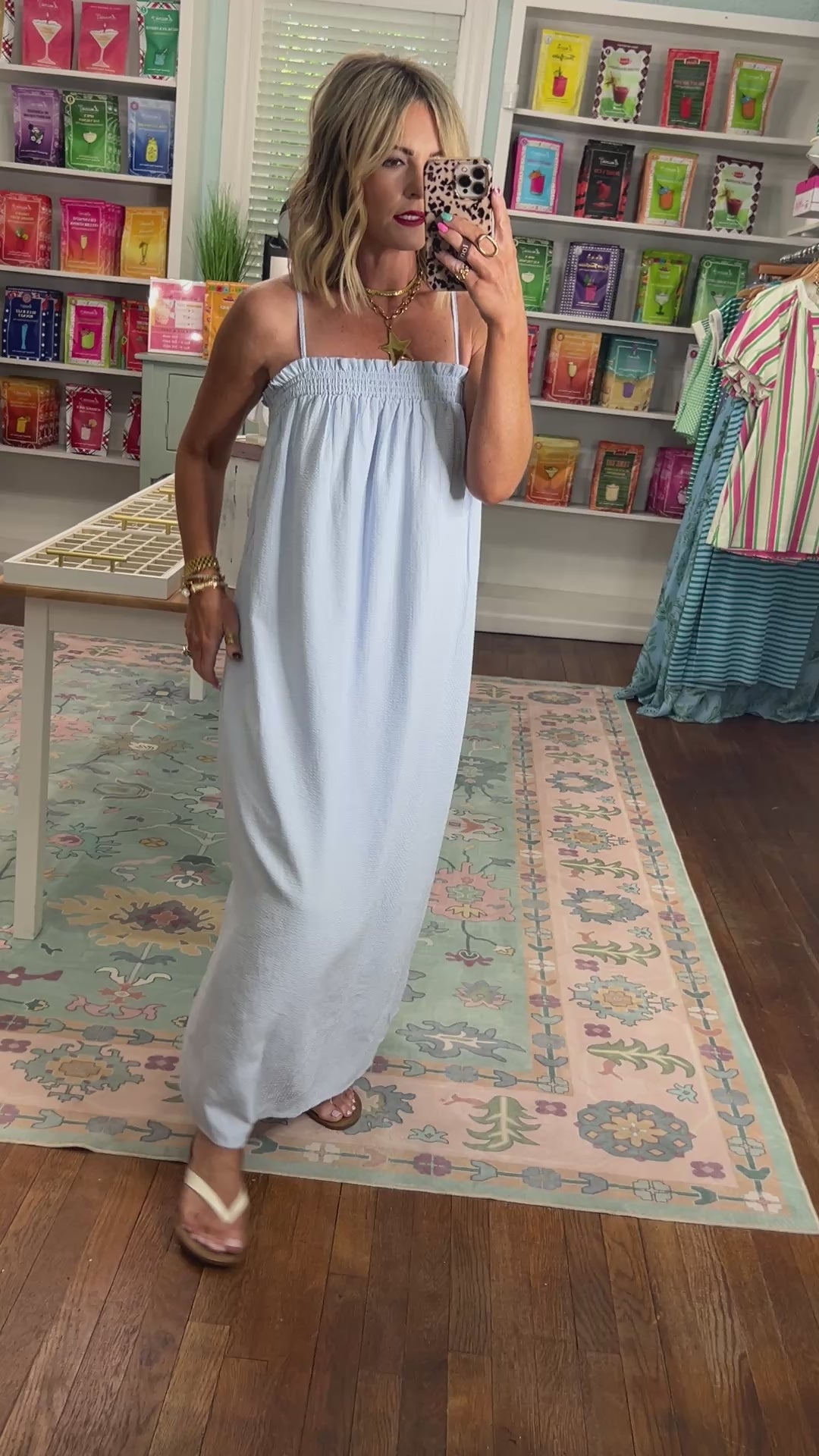 Afternoon Ease Striped Midi Dress
