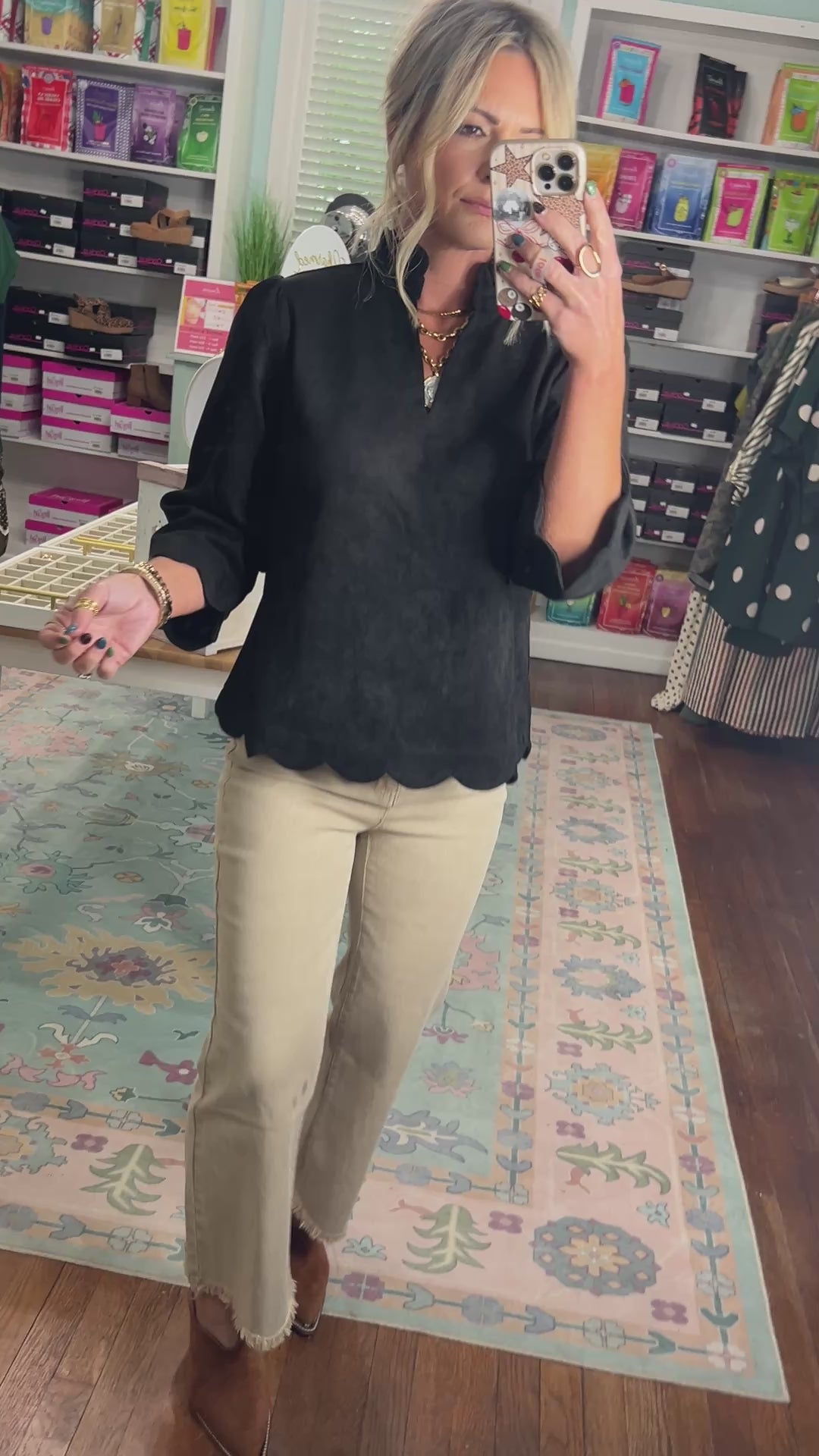 Places To Be Faux Suede Top - Camel
