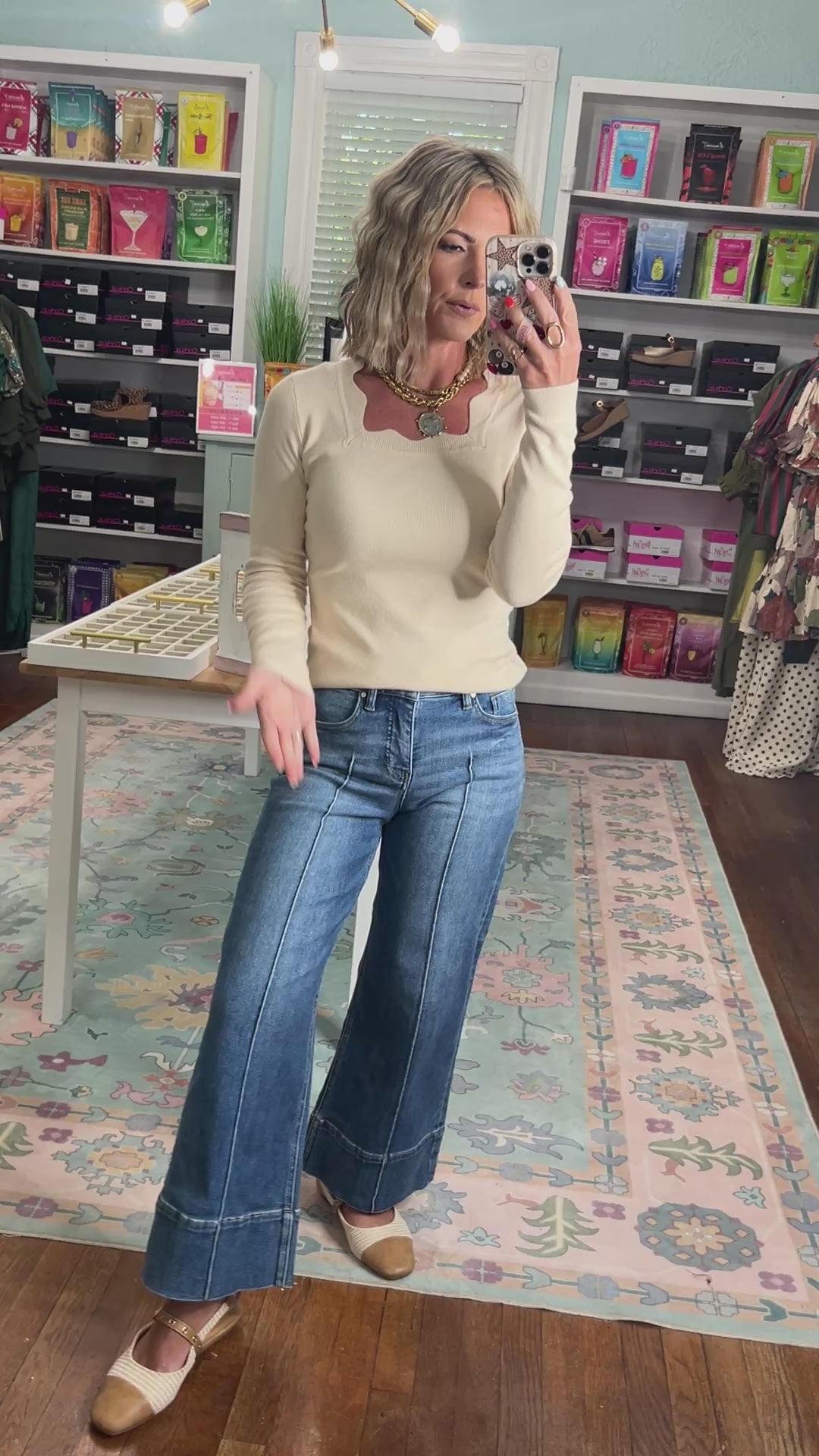 Sweet Rose Whisper Knit Top - Oatmeal