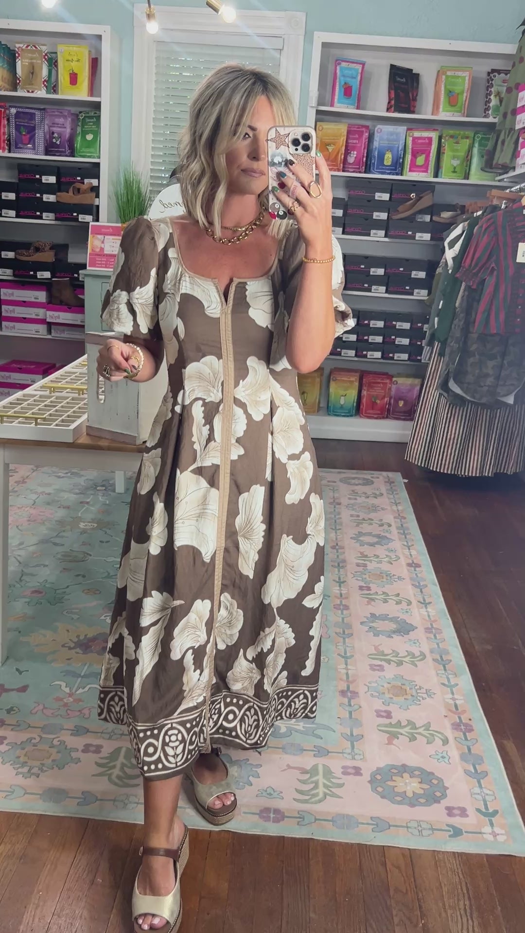 She's Got Grace Floral Dress - Brown