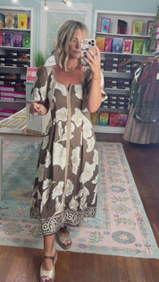 She's Got Grace Floral Dress - Brown
