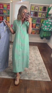 Just For You Shirt Dress - Navy