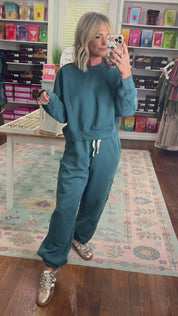 Lucky Star Patch Jogger PANTS - Dark Teal