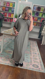 At a Glance Striped Midi Dress