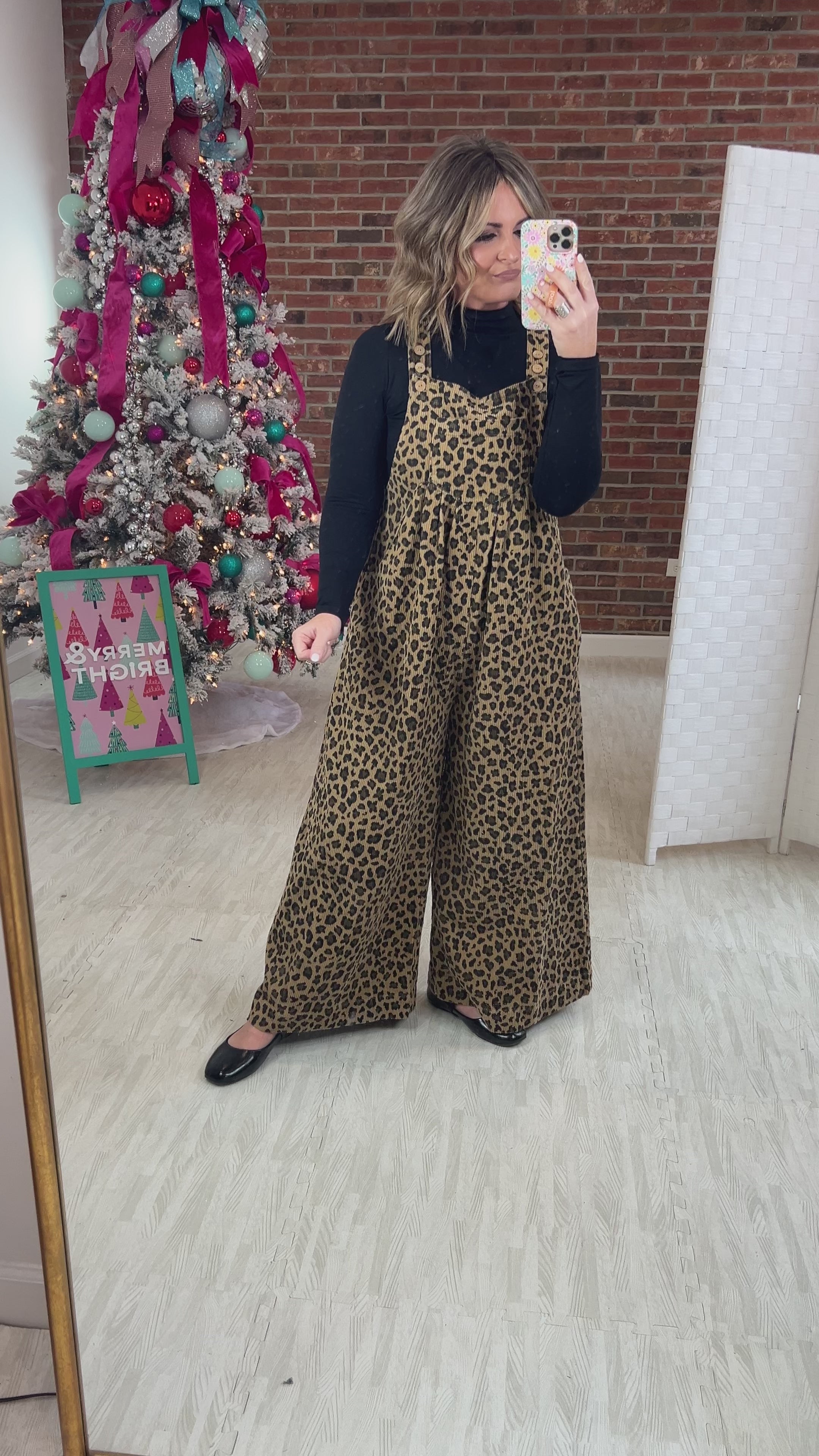 Left Speechless Leopard Overalls