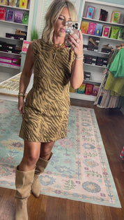 Call of the Wild Mini Dress - Brown