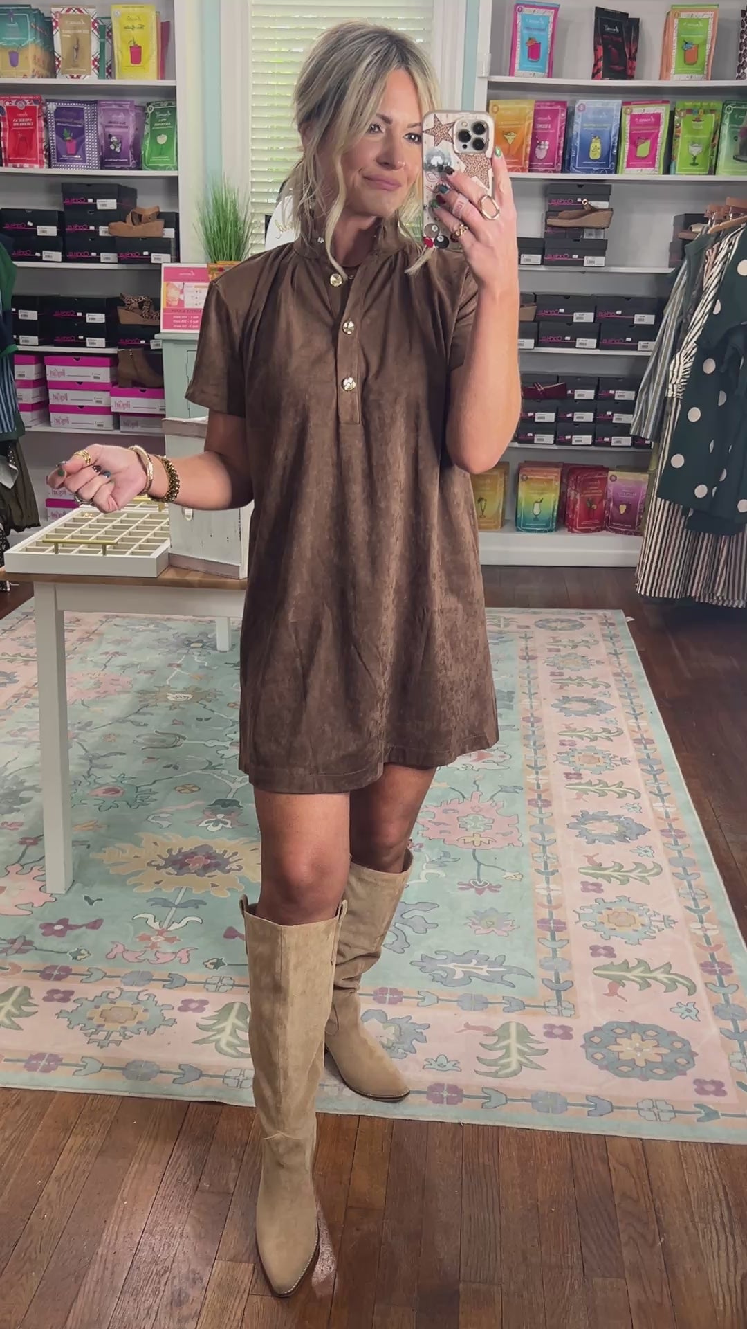 If You Insist Brush Mini Dress - Brown