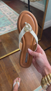 Lumi Embellished Flat Sandals - Ice