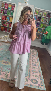 When You Know Sleeveless Tiered Top - Lilac