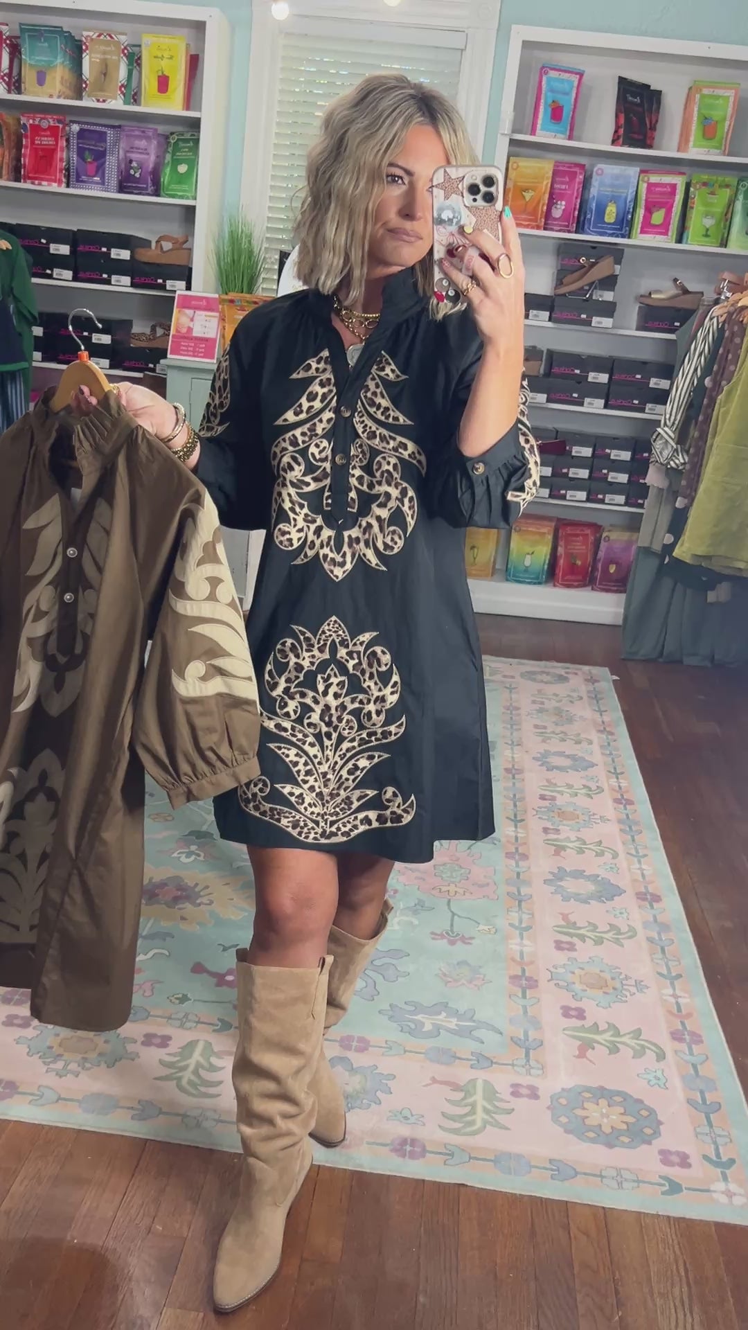 Made to Impress Baroque Floral Dress - Black