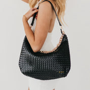 Pretty Simple | Sienna Slouchy Woven Shoulder Bag - Black