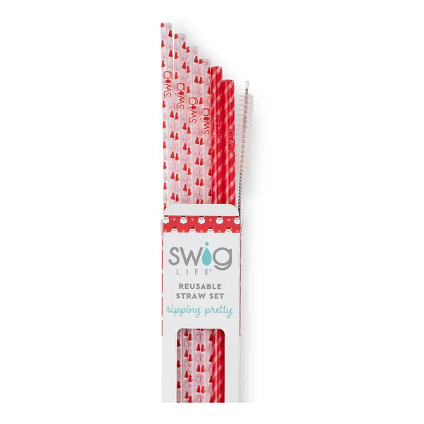 Swig Reusable Straw Sets (Tall)- Santa Baby