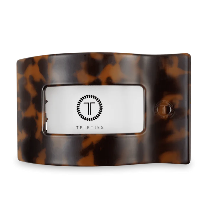 Large Flat Rectangle Hair Clip - Tortoise